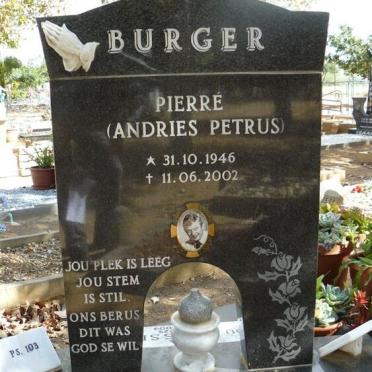 BURGER Andries Petrus 1946-2002