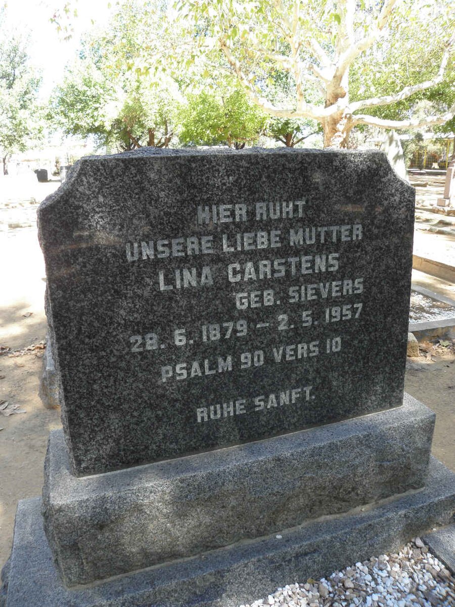 CARSTENS Lina nee SIEVERS 1879-1957