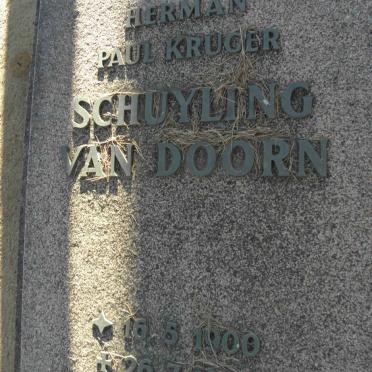 DOORN Herman Paul Kruger, Schuyling van 1900-1973 