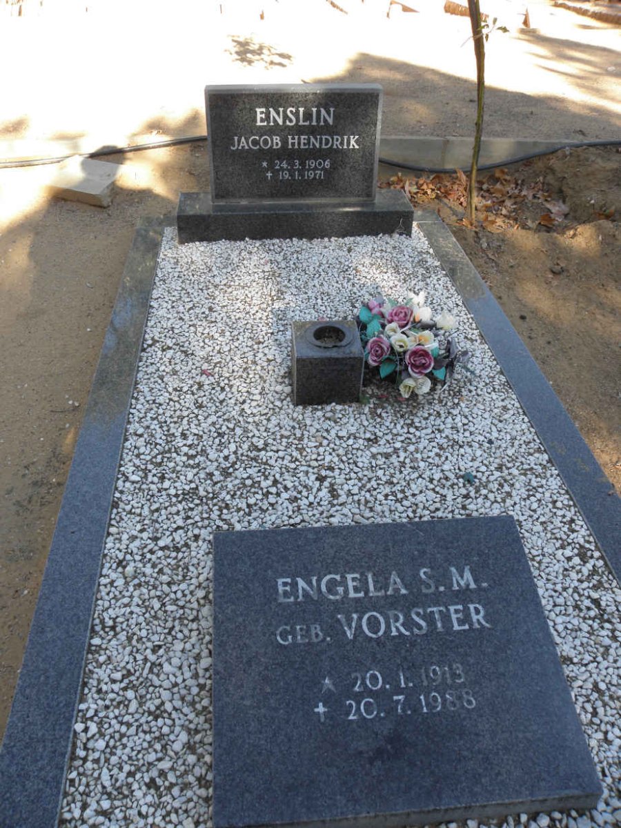 ENSLIN Jacob Hendrik 1906-1971 &amp; Engela S.M. nee VORSTER 1913-1988