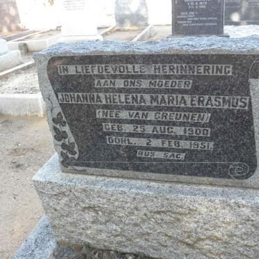 ERASMUS Johanna Helena Maria nee VAN GREUNEN 1900-1951
