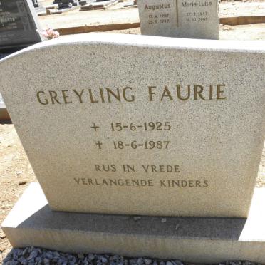 FAURIE Greyling 1925-1987