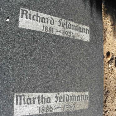FELDMAN Richard 1881-1953 &amp; Martha 1886-1967