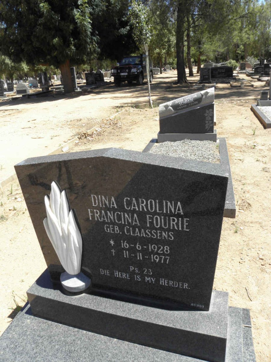 FOURIE Dina Carolina Francina nee CLAASSENS 1928-1977