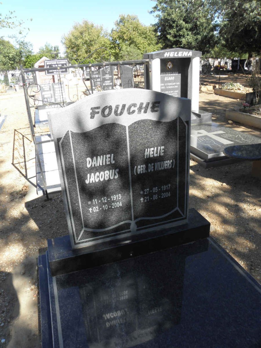 FOUCHE Daniel Jacobus 1913-2004 &amp; Helie DE VILLIERS 1917-2004