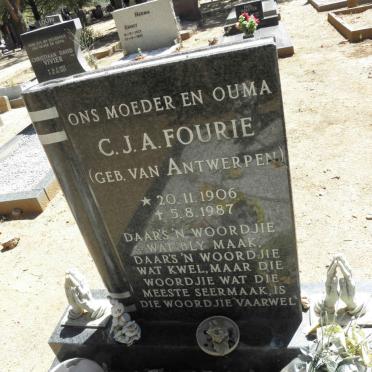 FOURIE C.J.A. nee VAN ANTWERPEN 1906-1987