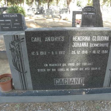 GAGIANO Carl Andries 1913-1972 &amp; Hendrina Cloudina Johanna GERMESHUYS 1916-1984