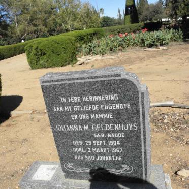 GELDENHUYS Johanna M. nee NAUDE 1904-1967