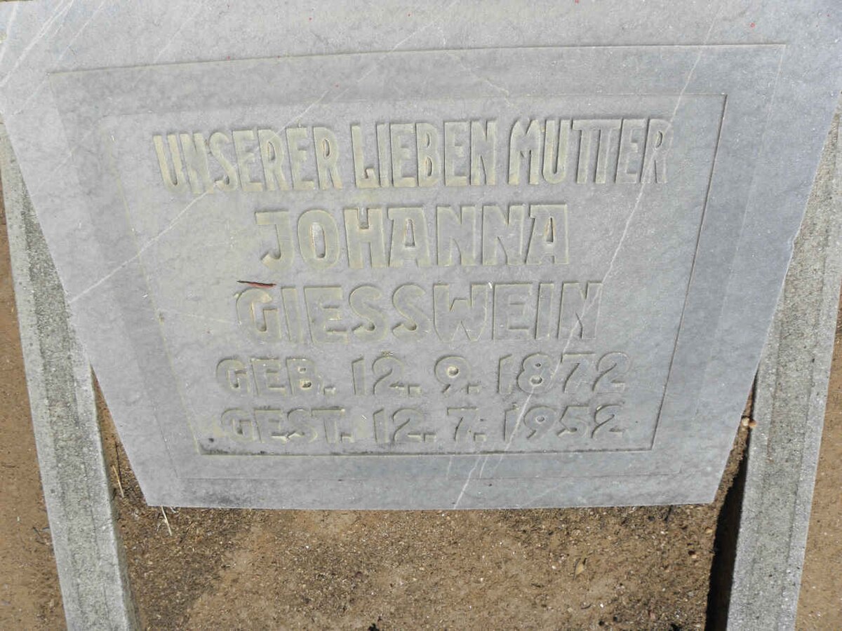 GIESSWEIN Johanna 1872-1952