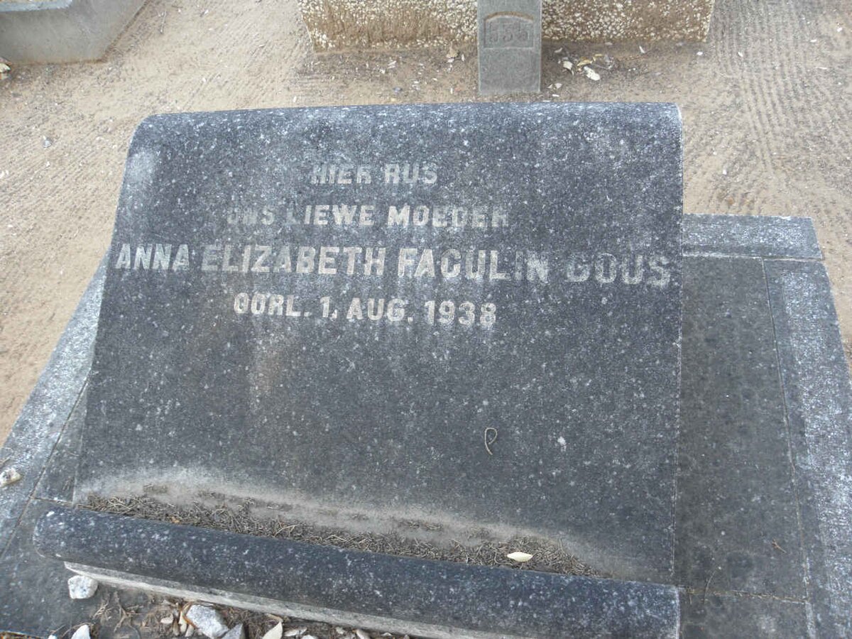 GOUS Anna Elizabeth Faculin -1938