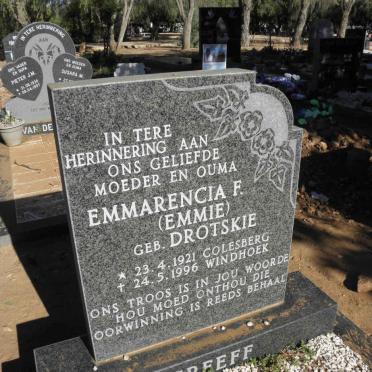 GREEFF Emmarencia F. nee DROTSKIE 1921-1996