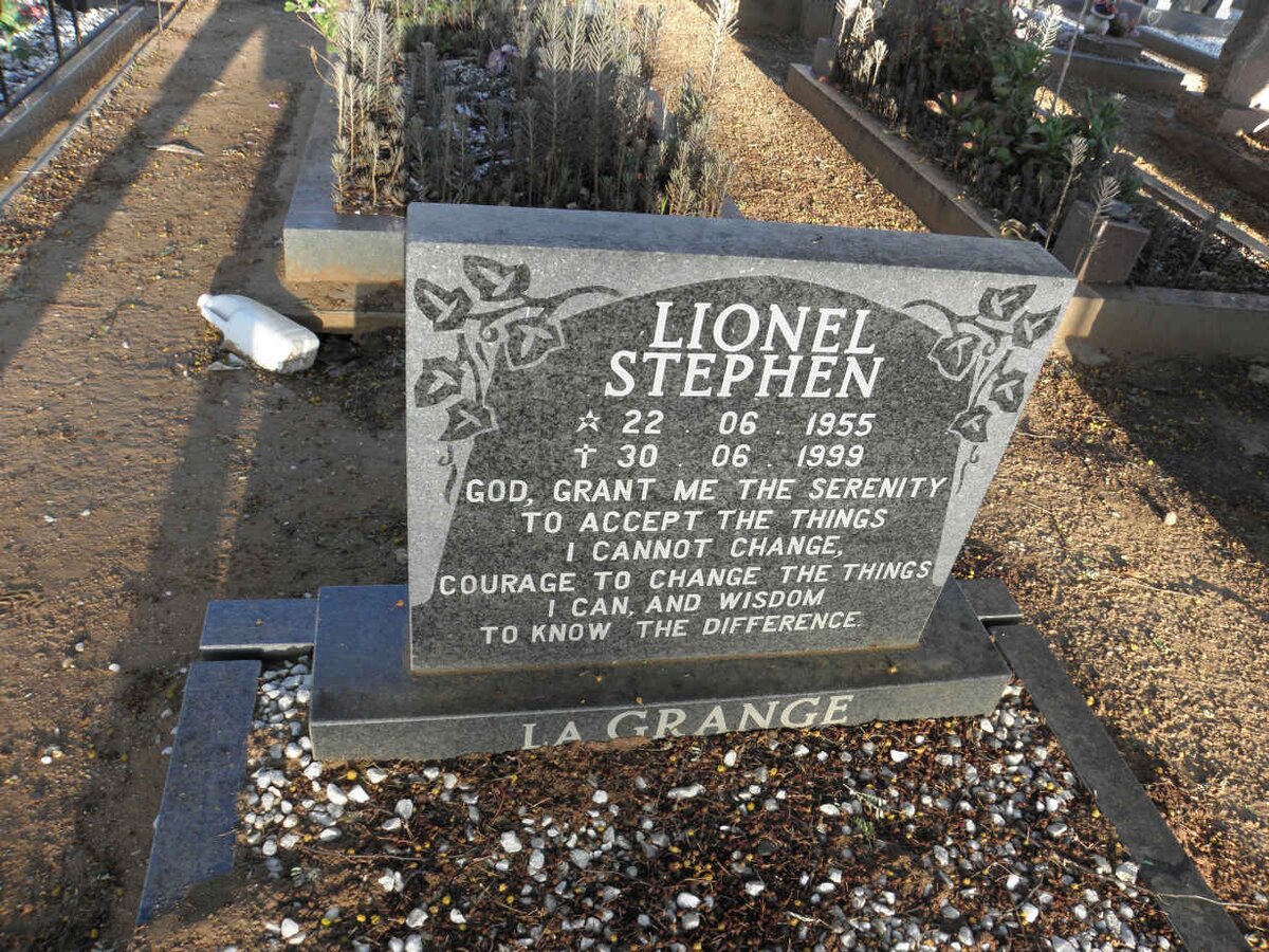 GRANGE Lionel Stephen, la 1955-1999