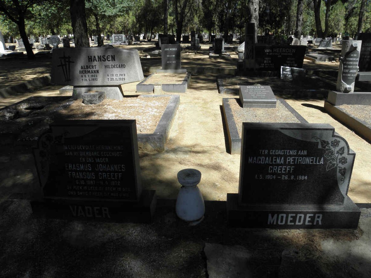 GREEFF Erasmus Johannes Fransois 1897-1972 &amp; Magdalena Petronella 1904-1984