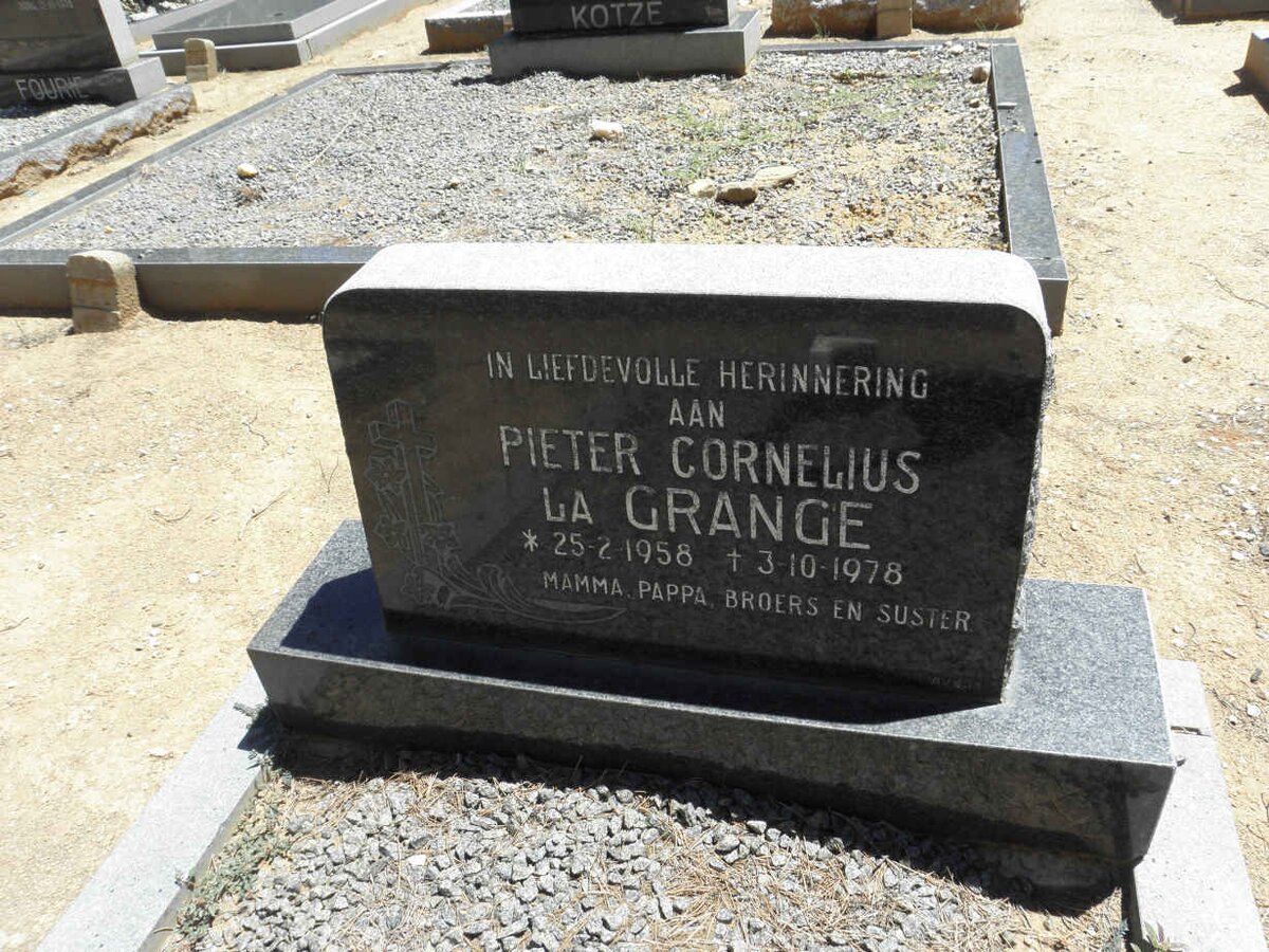 GRANGE Pieter Cornelius, la 1958-1978