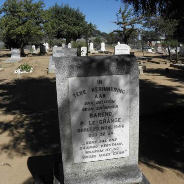 GRANGE Barend P., le -1946