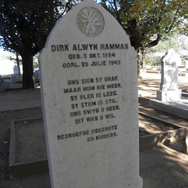 HAMMAN Dirk Alwyn 1884-1943