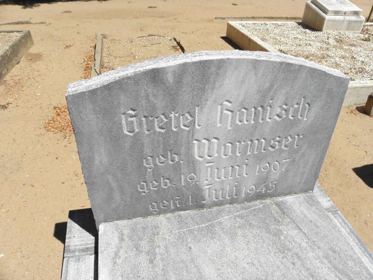 HANISCH Gretel nee WORMSER 1907-1945