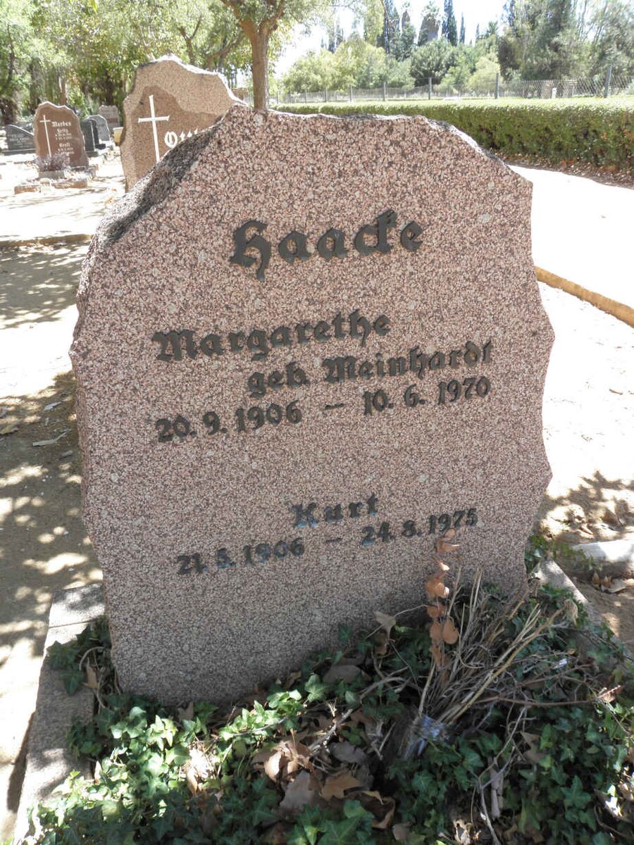 HAACKE Kurt 1906-1975 &amp; Margarethe MEINHARDT 1906-1970