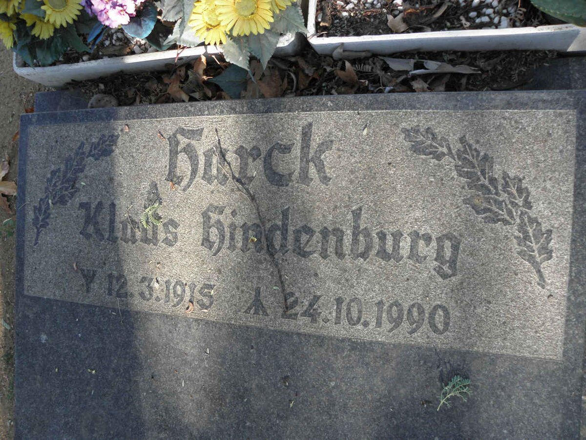 HARCK Klaus Hindenburg 1915-1990