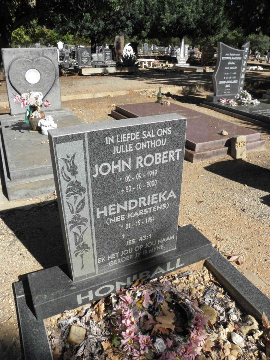HONIBALL John Robert 1919-2000 &amp; Hendrieka KARSTENS 1924-