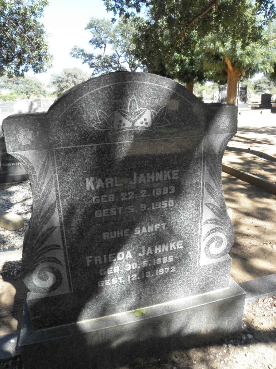 JAHNKE Karl 1883-1950 &amp; Frieda 1885-1972