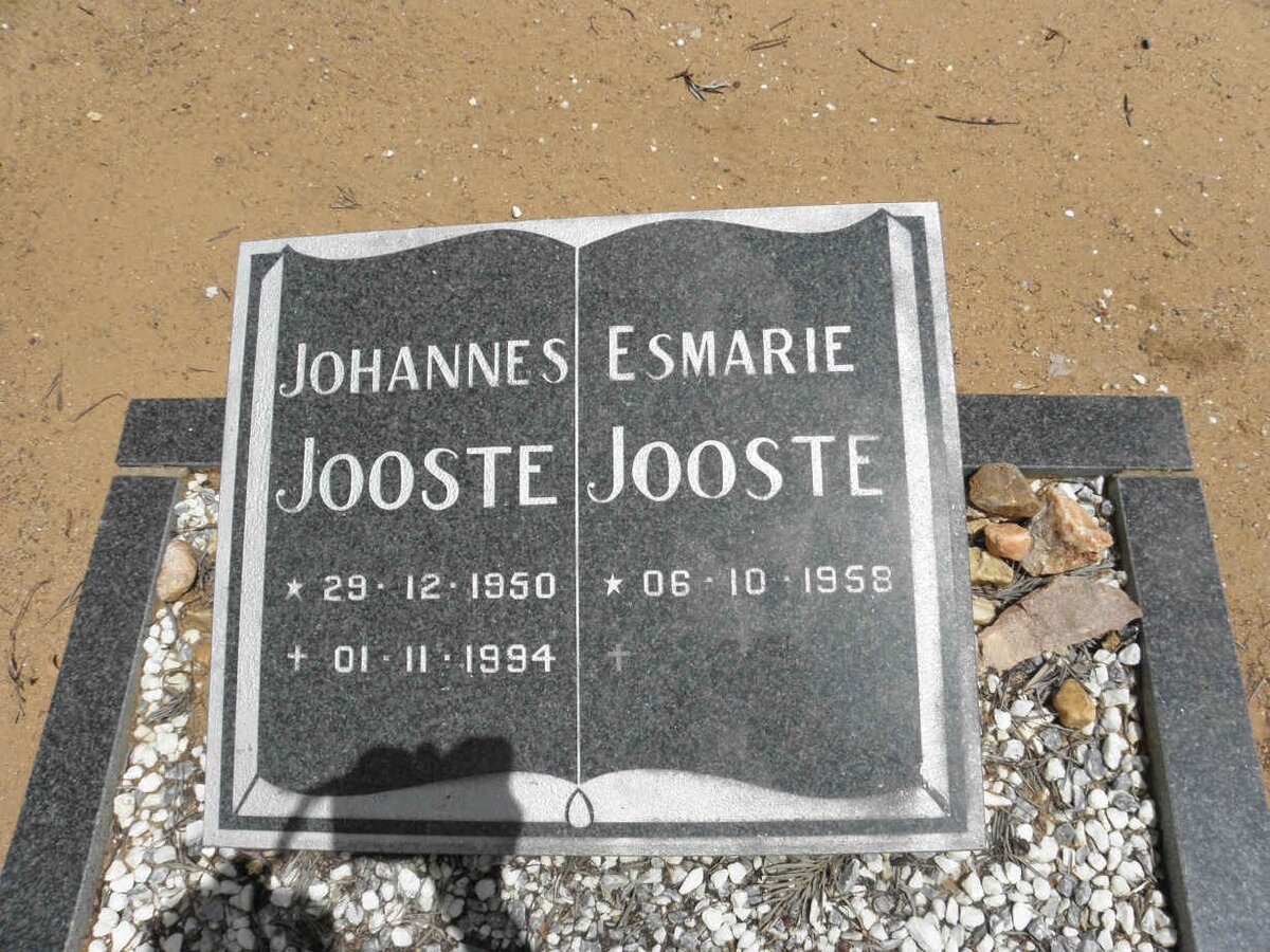 JOOSTE Johannes 1950-1994 &amp; Esmarie 1958-