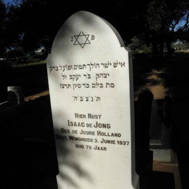 JONG Isaac, de -1937