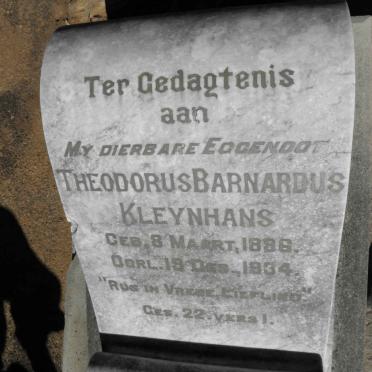 KLEYNHANS Theodorus Barnardus 1886-1934