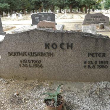 KOCH Peter 1891-1980 &amp; Bertha Elisabeth 1907-1986
