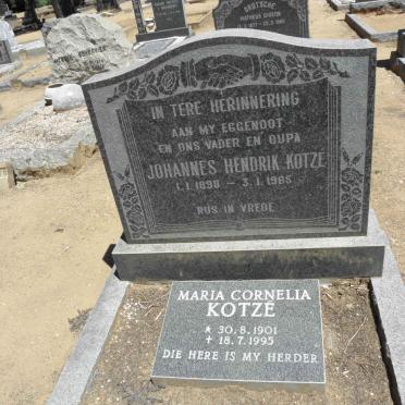 KOTZE Johannes Hendrik 1898-1965 &amp; Maria Cornelia 1901-1995