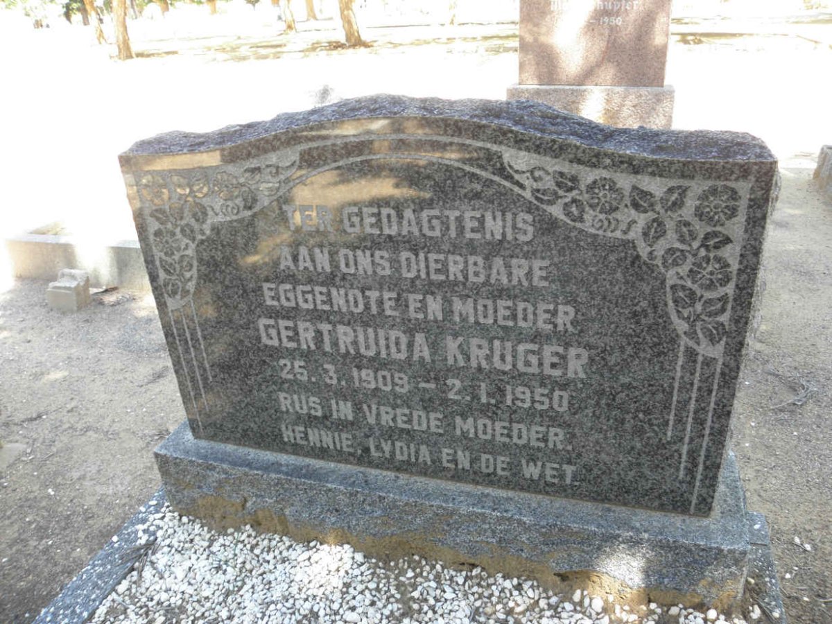 KRUGER Gertruida 1909-1950