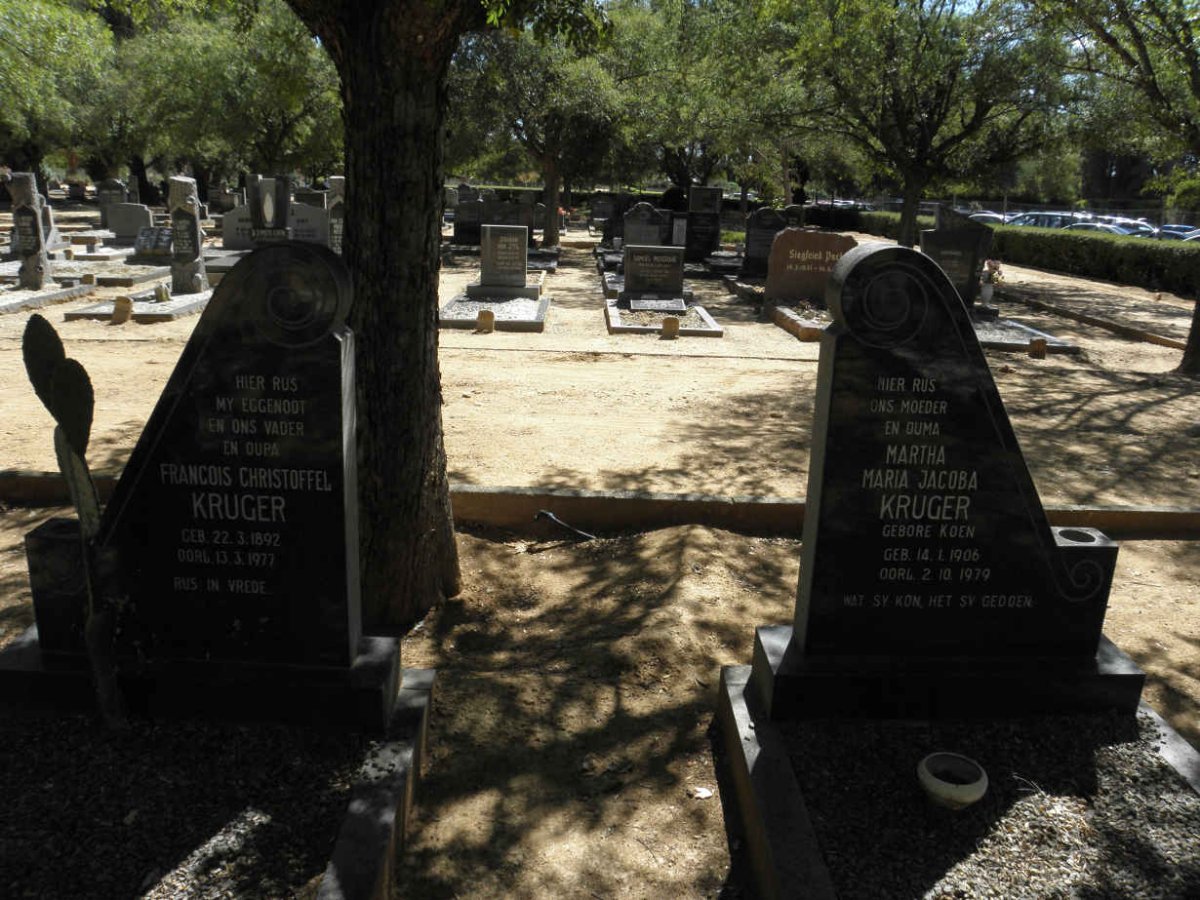 KRUGER Francois Christoffel 1892-1977 &amp; Martha Maria Jacoba KOEN 1906-1979