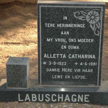 LABUSCHAGNE Alletta Catharina 1923-1981