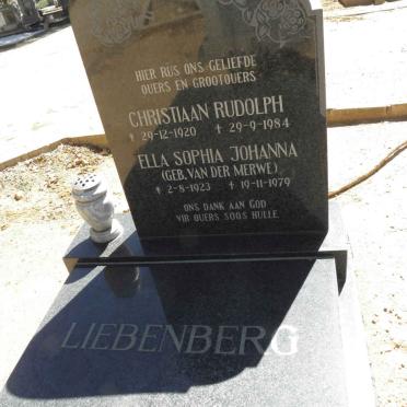LIEBENBERG Christiaan Rudolph 1920-1984 &amp; Ella Sophia Johanna VAN DER MERWE 1923-1979