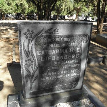 LIEBENBERG Catharina G.E. nee CLAASSENS 1881-1969