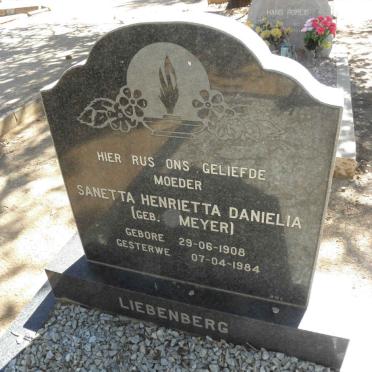LIEBENBERG Sanetta Henrietta Danielia nee MEYER 1908-1984