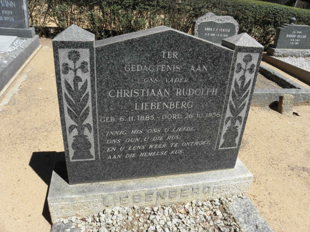 LIEBENBERG Christiaan Rudolph 1885-1956
