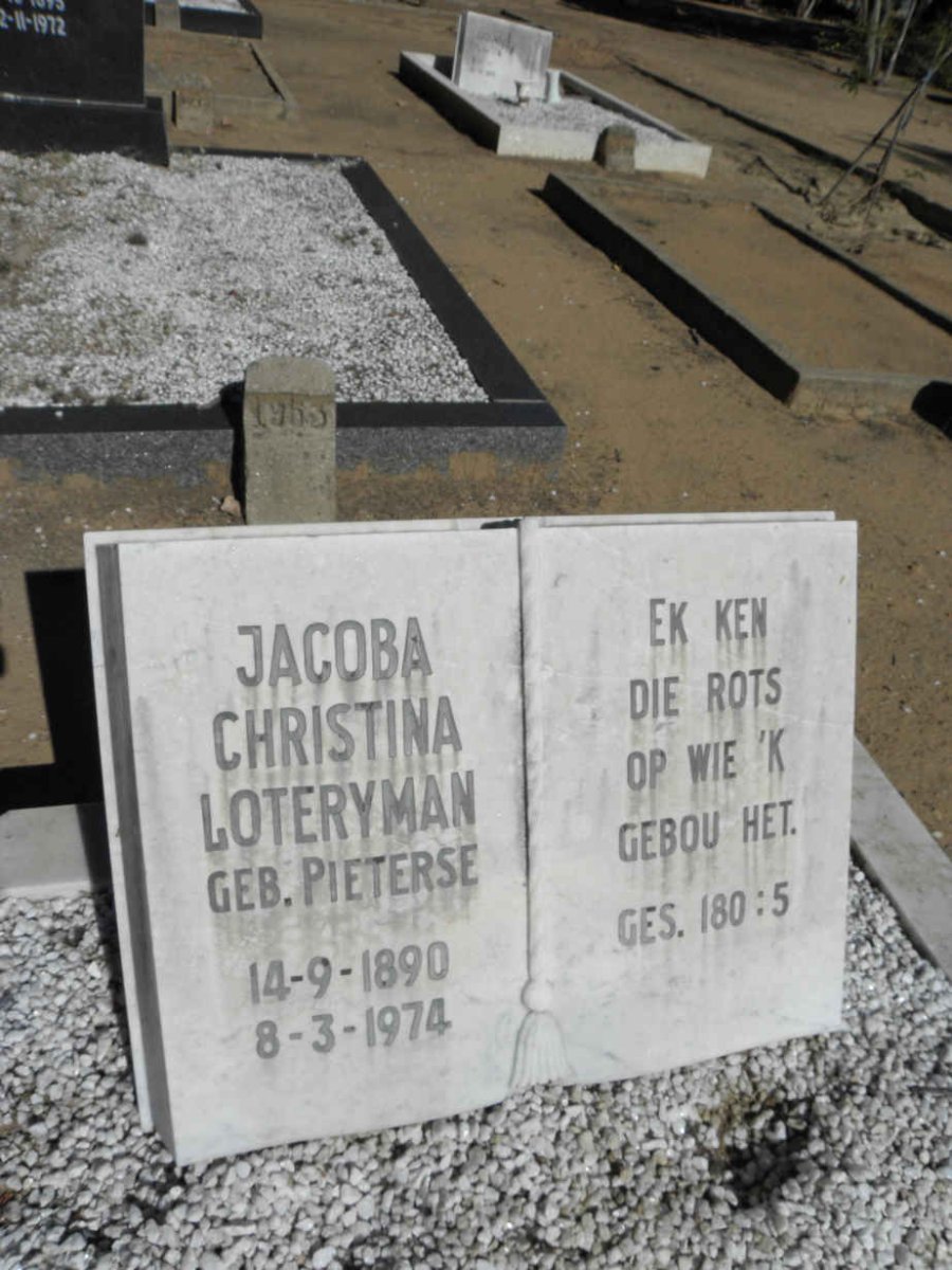 LOTERYMAN Jacoba Christina nee PIETERSE 1890-1974