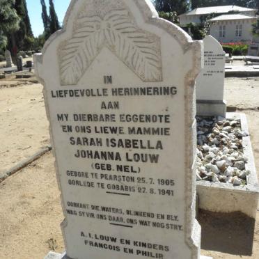 LOUW Sarah Isabella Johanna nee NEL 1905-1941