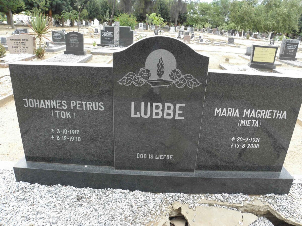 LUBBE Johannes Petrus 1912-1970 &amp; Maria Magrietha 1921-2008