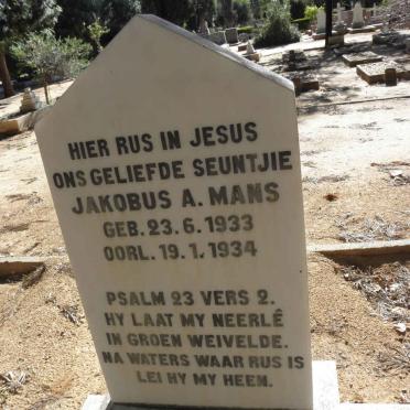 MANS Jakobus A. 1933-1934