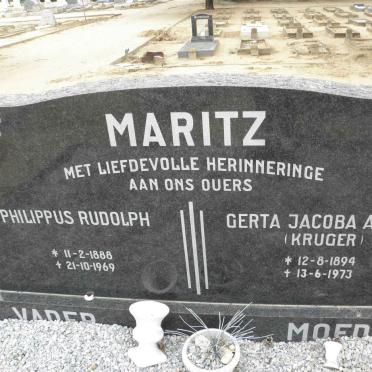 MARITZ Philippus Rudolph 1888-1969 &amp; Gerta Jacoba Aletta KRUGER 1894-1973