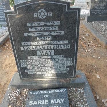 MAY Abraham Bernard 1912-1993 &amp; Sarie DAVIN 1918-2004