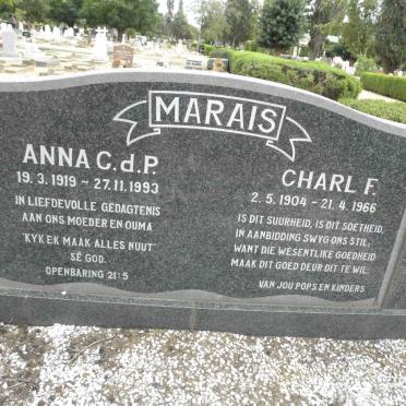 MARAIS Charl F. 1904-1966 &amp; Anna C. d. P. 1919-1993