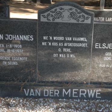 MERWE Alwyn Johannes, van der 1908-1972 &amp; Elsje Susanna 1927-2003