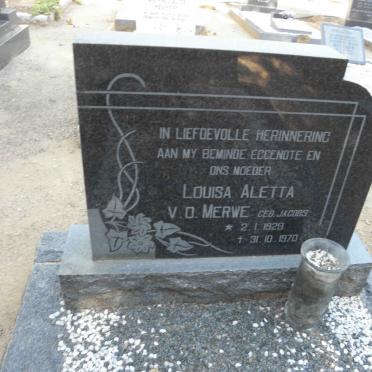 MERWE Louisa Aletta, v.d. nee JACOBS 1929-1970