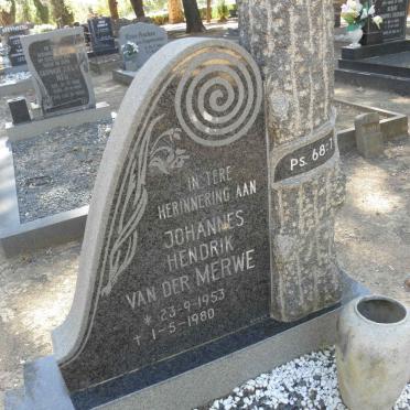 MERWE Johannes Hendrik, van der 1953-1980