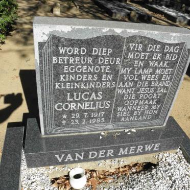 MERWE Lucas Cornelius, van der 1917-1985