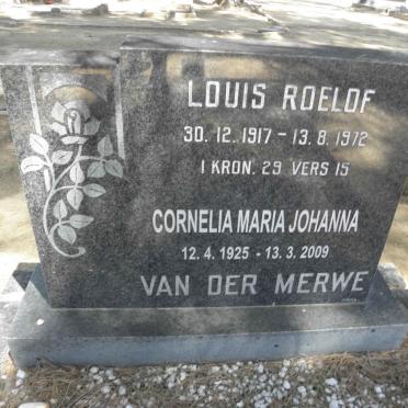 MERWE Louis Roelof, van der 1917-1972 &amp; Cornelia Maria Johanna 1925-2009