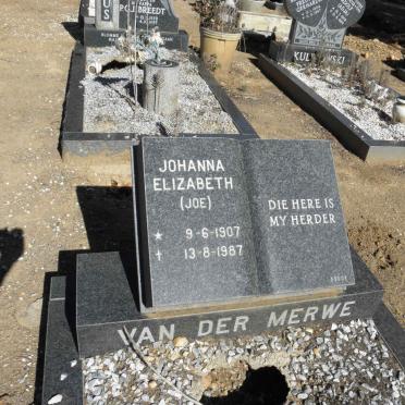 MERWE Johanna Elizabeth, van der 1907-1987